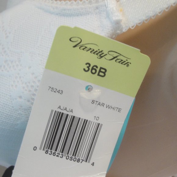 Vanity Fair #75423 White Advanced Support Bra Ladies Size 36B NWT - Picture 4 of 8